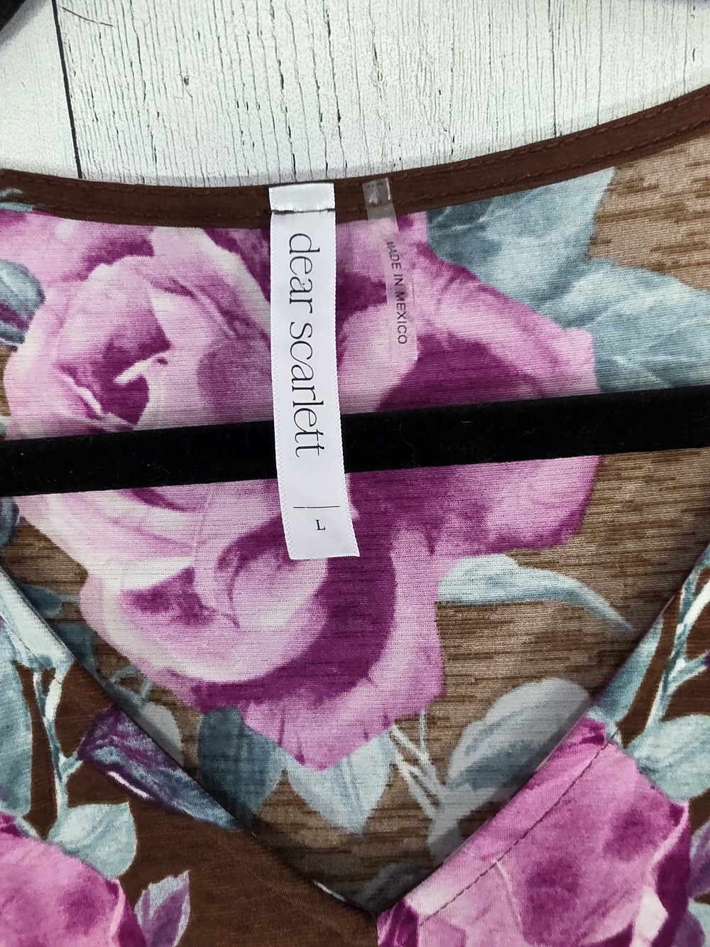 NWOT Dear Scarlett Brown Floral Babydoll Mini Dress Size Large - Picture 5 of 10